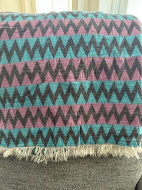Hand Loomed Turkish Towel/Throw- Chevron Print